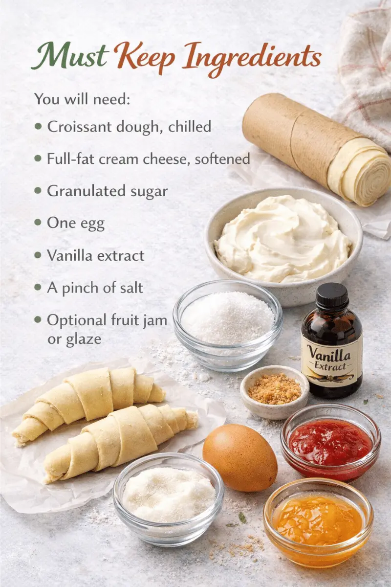 Cheesecake Croissant Buns Ingredients Cheesecake Croissant Buns ingredients