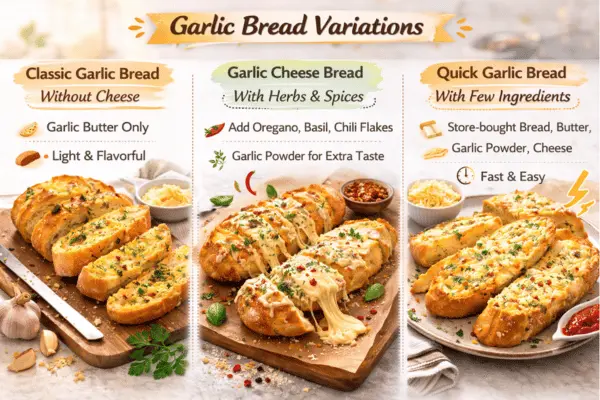 Cheesy Garlic Bread Variations Cheesy garlic bread variations