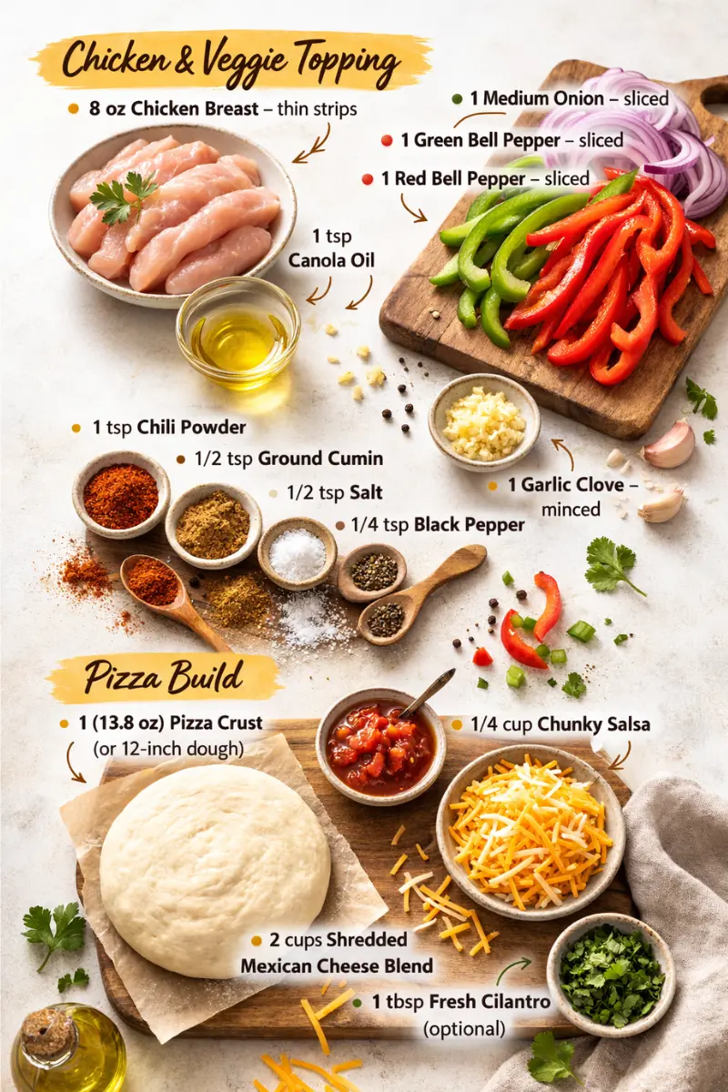 Chicken Fajita Pizza ingredients