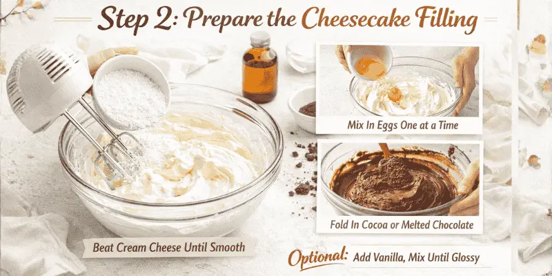 Chocolate cheesecake recipe step 2