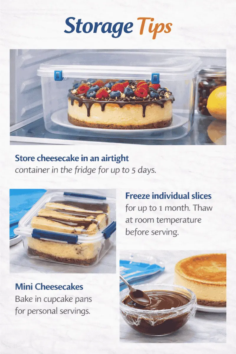 Chocolate cheesecake storage