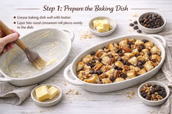 Cinnamon Roll Bread Pudding step 1