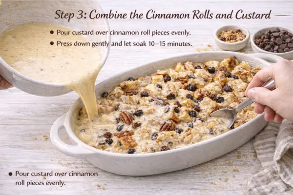 Cinnamon Roll Bread Pudding step 3
