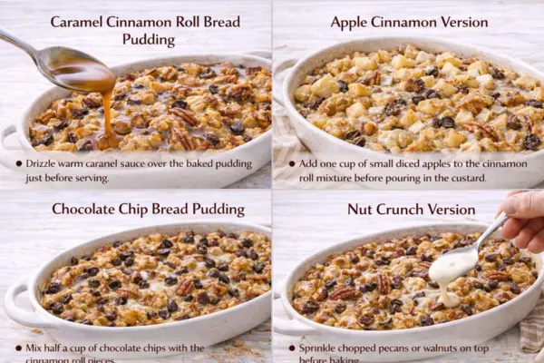 Cinnamon Roll Bread Pudding variations