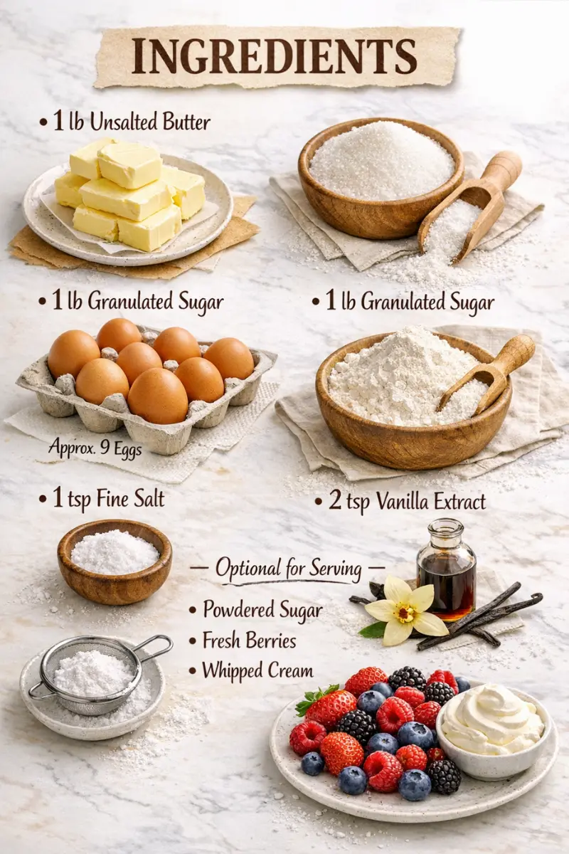 Classic Pound Cake ingredient