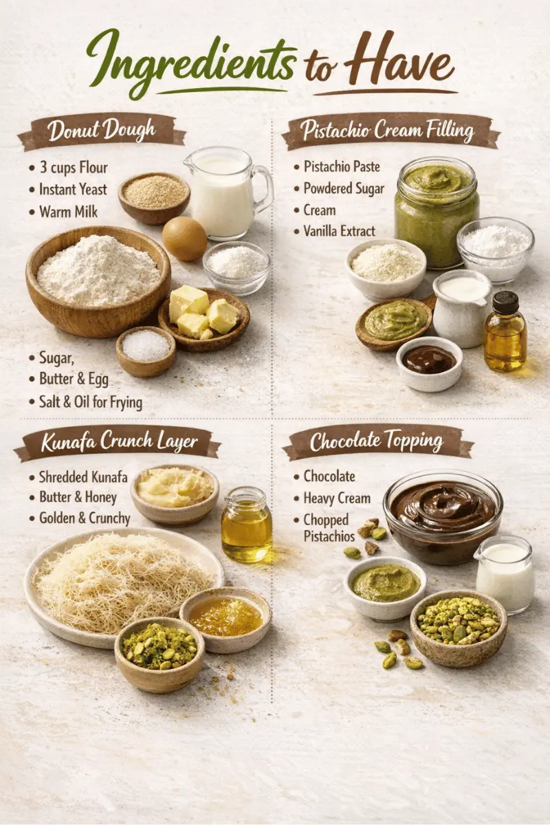 Dubai Chocolate Donut Recipe Ingredients Dubai Chocolate Donut Recipe ingredients