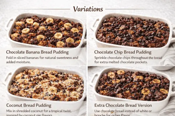 Easy Chocolate Bread Pudding variations