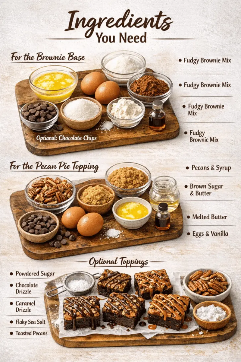 Gooey pecan pie brownies ingredients