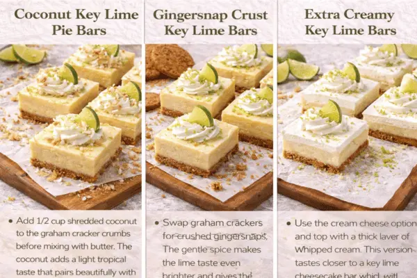 Key lime pie bars variations