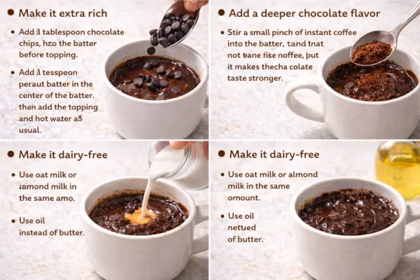 Microwave Chocolate Pudding Cake variations