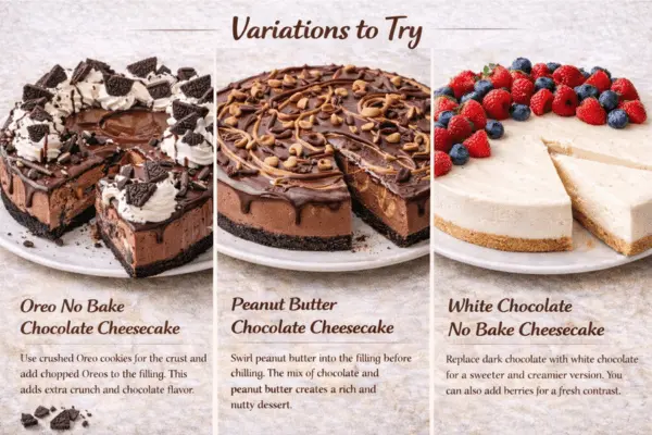 No Bake Chocolate Cheesecake Variations No Bake Chocolate Cheesecake variations