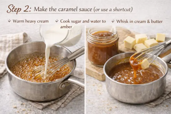 No Bake Salted Caramel Cheesecake Cups step 2