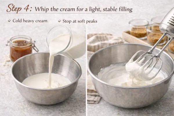 No Bake Salted Caramel Cheesecake Cups step 4