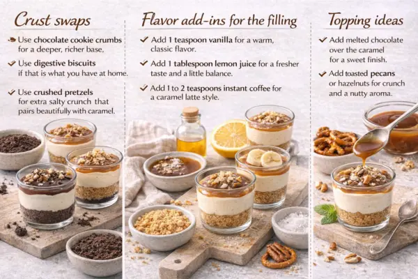 No Bake Salted Caramel Cheesecake Cups variations