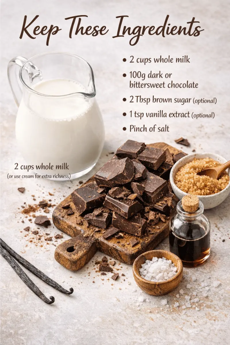 Paris Hot Chocolate ingredients