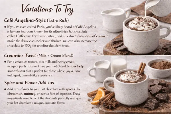 Paris Hot Chocolate variations