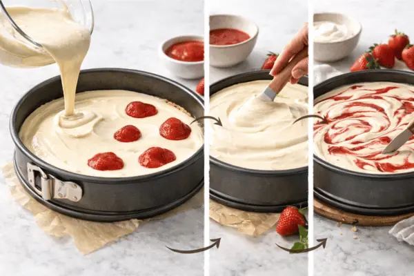 Strawberry cheesecake step 3