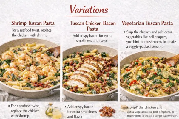 Tuscan Chicken Pasta Variations Tuscan Chicken Pasta variations