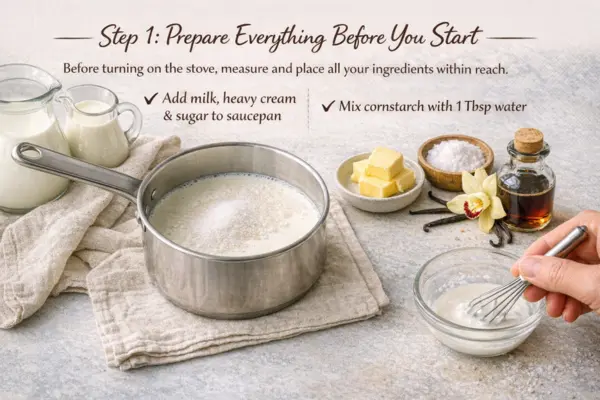 Vanilla Bread Pudding Sauce step 1