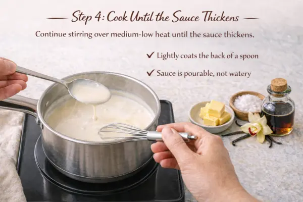 Vanilla Bread Pudding Sauce step 4