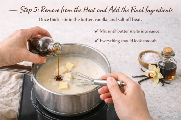 Vanilla Bread Pudding Sauce step 5