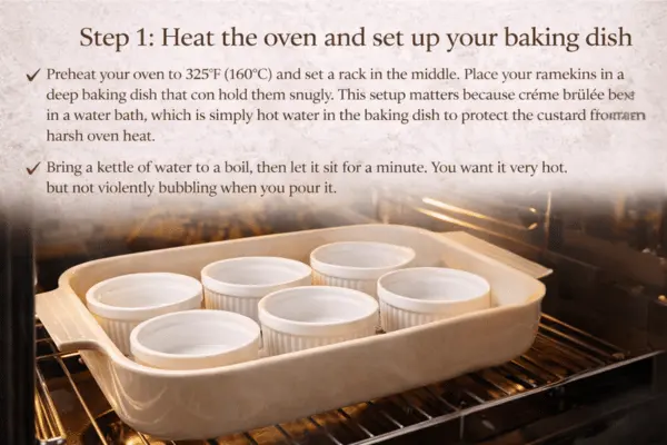 Vanilla creme brulee step 1