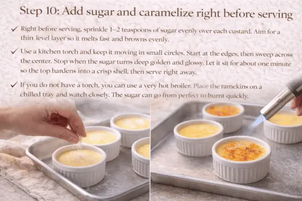 Vanilla creme brulee step 10