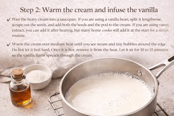 Vanilla creme brulee step 2