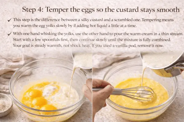 Vanilla creme brulee step 4