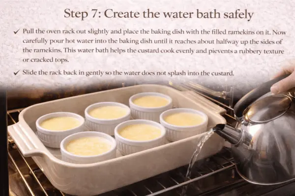 Vanilla creme brulee step 7