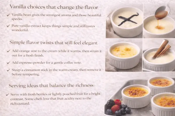Vanilla creme brulee variations
