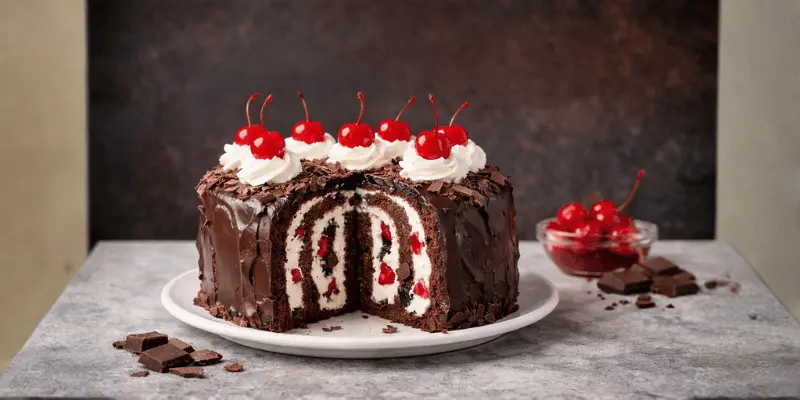 Vertical Black Forest Swiss Roll