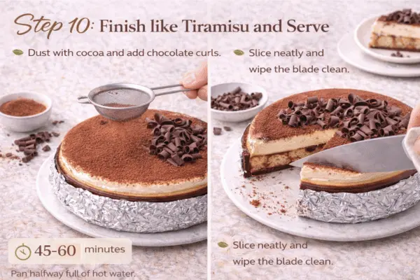 Baked Tiramisu Cheesecake Step 10 baked tiramisu cheesecake step 10