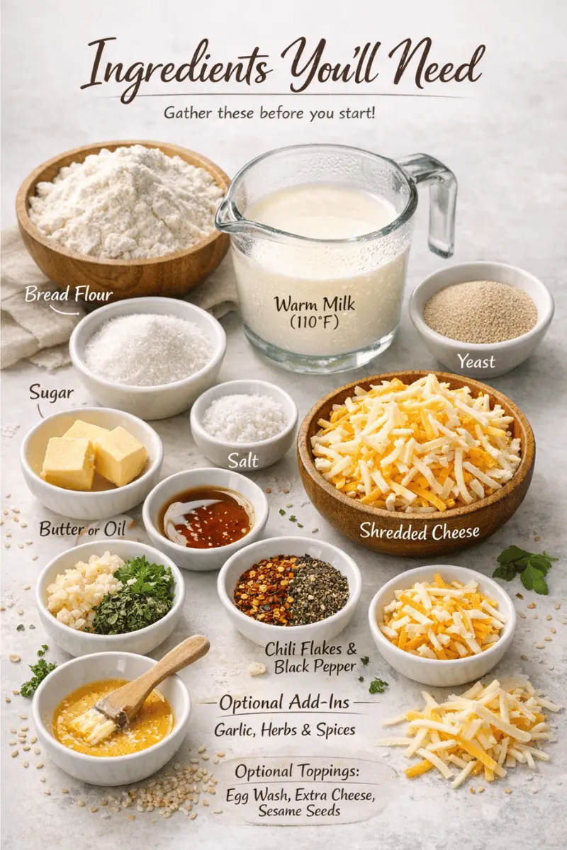 cheesy bread rolls recipe ingredients