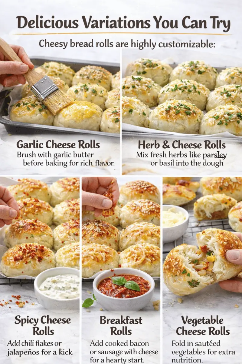 cheesy bread rolls recipe variations