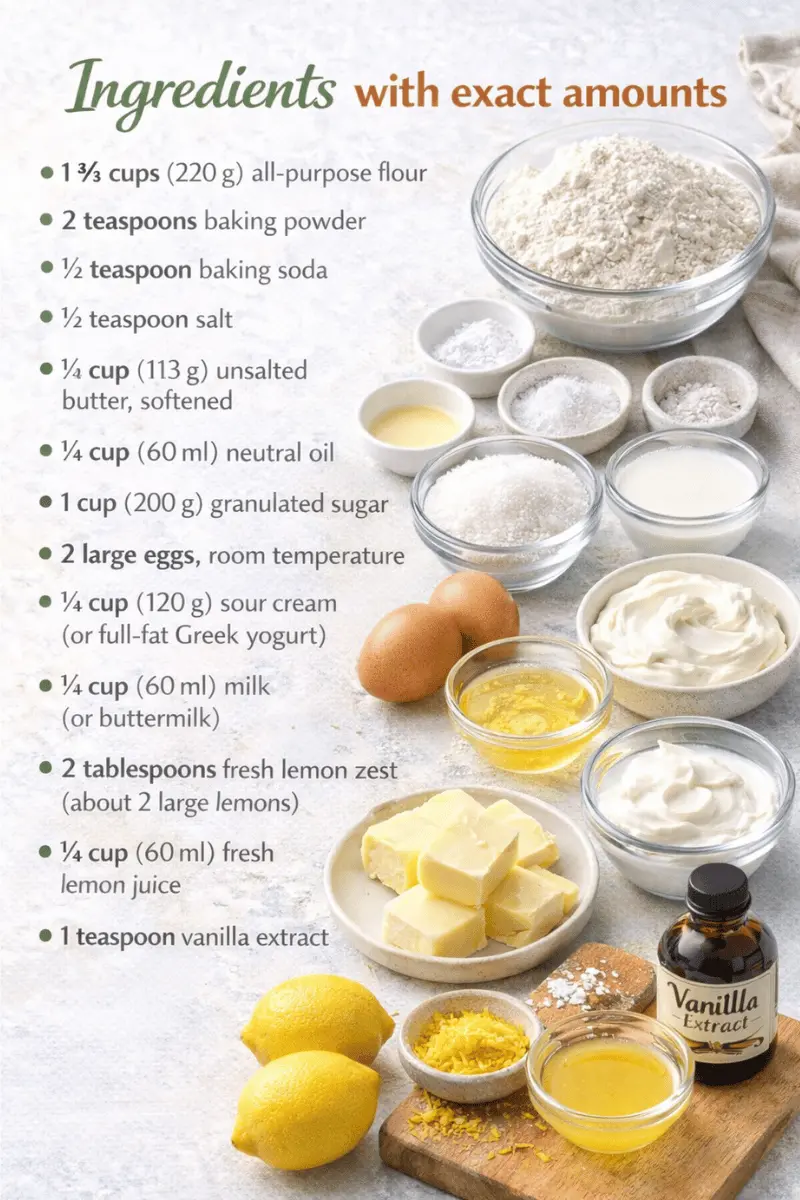 lemon loaf cake ingredients