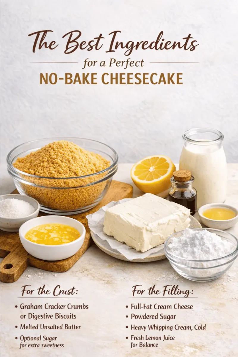 no bake cheesecake recipe ingredients
