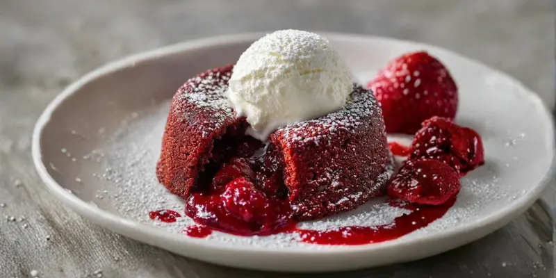 red velvet molten lava cakes