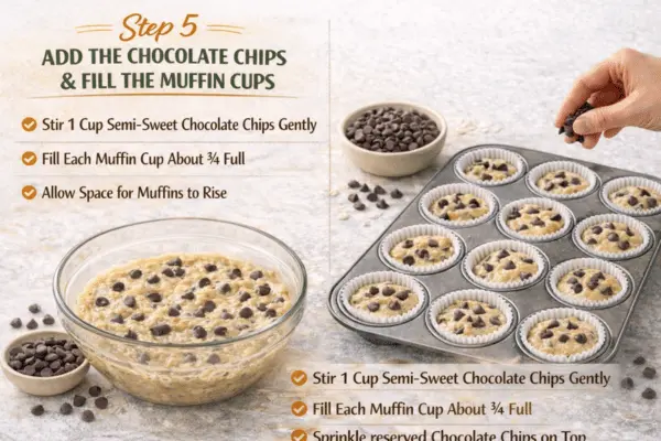 Banana Chocolate Chip Muffins Step 5 Banana Chocolate Chip Muffins step 5