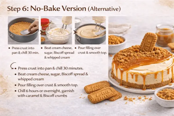 Biscoff Salted Caramel Cheesecake step 6