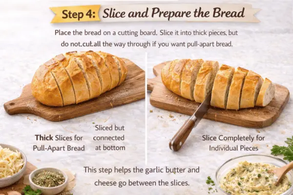 Cheesy Garlic Bread Step 4 Cheesy garlic bread step 4