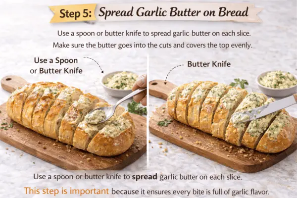 Cheesy Garlic Bread Step 5 Cheesy garlic bread step 5