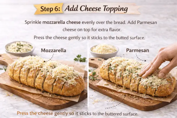 Cheesy Garlic Bread Step 6 Cheesy garlic bread step 6