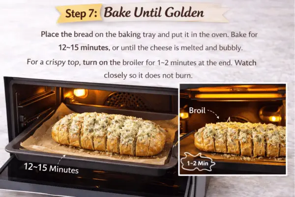 Cheesy Garlic Bread Step 7 Cheesy garlic bread step 7