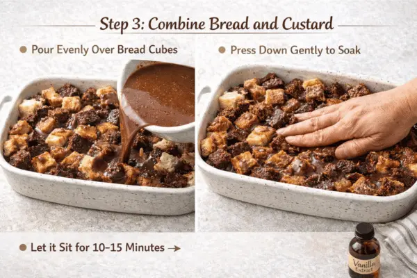 Easy Chocolate Bread Pudding step 3
