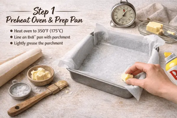 Gooey pecan pie brownies step 1