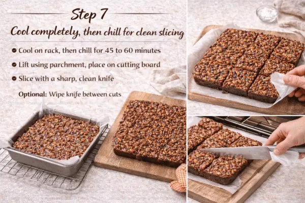 Gooey pecan pie brownies step 7