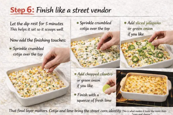 Mexican street corn dip step 6