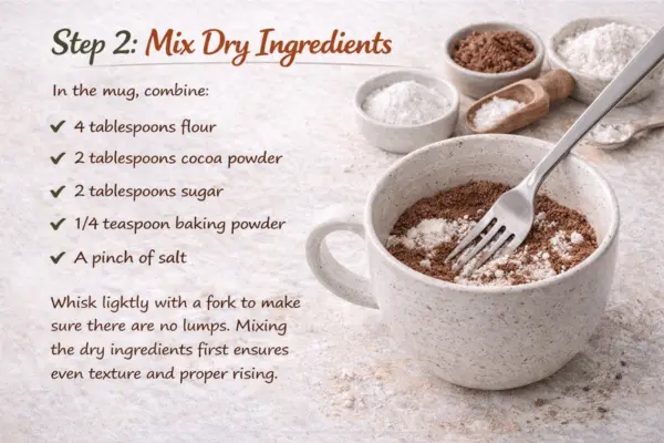 Molten Lava Chocolate Mug Cake step 2