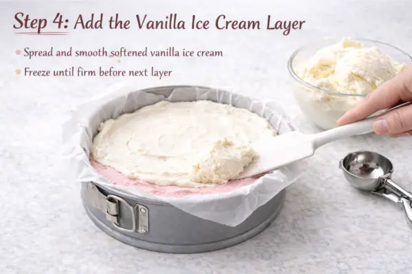 Neapolitan Ice Cream Cake step 4